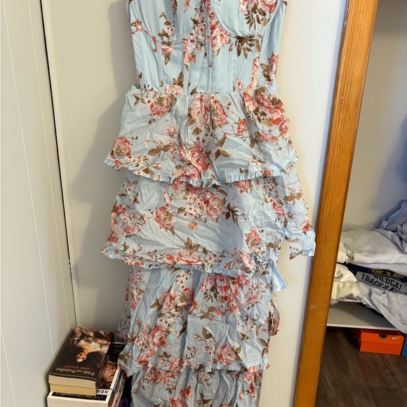 Floral Ruffle Maxi Dress - Picture 1 of 3